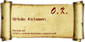 Orbán Kelemen névjegykártya