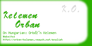 kelemen orban business card